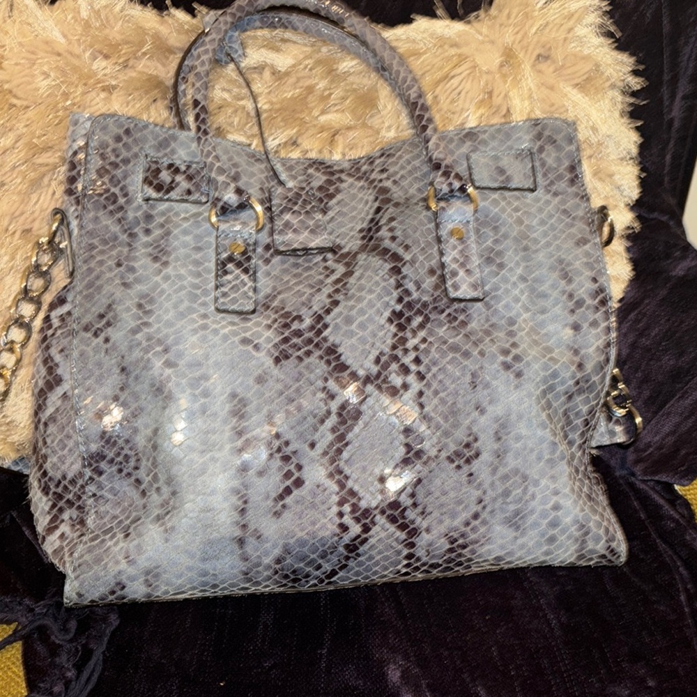 Michael Kors Hamilton Gray Python Print Tote - image 2